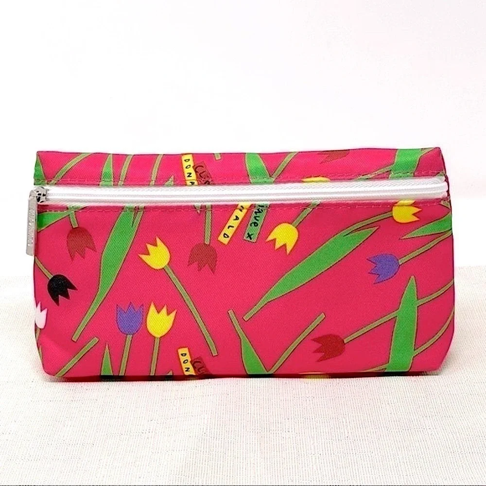 🌺 Donald X Clinique Limited Edition Spring Neon Makeup Cosmetics Pouch